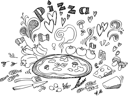 Vintage Pizza design vector 05