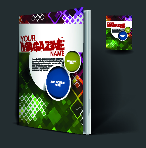 Elements of Poster and magazine cover design vector 05