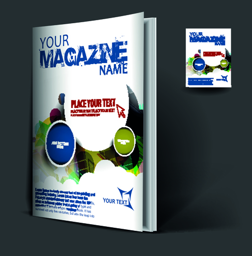 Elements of Poster and magazine cover design vector 06