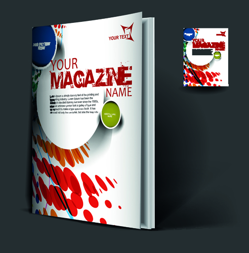 Elements of Poster and magazine cover design vector 07