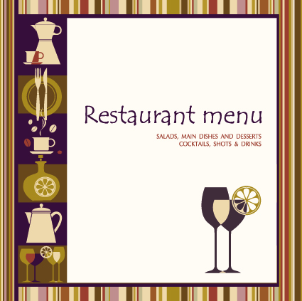Delicate Restaurant menu cover design vector 05