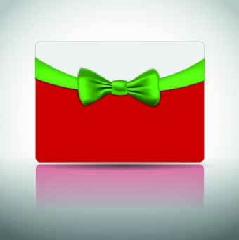 ribbon christmas card vector card 