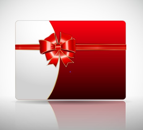 Ribbon Christmas card vector 03