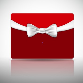 Ribbon Christmas card vector 04