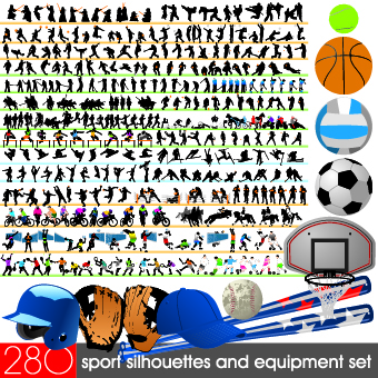 sport silhouettes silhouette different 