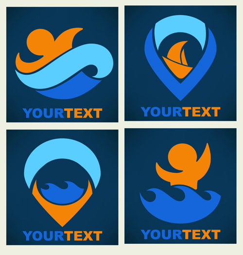 Sports logos abstract design vector 03