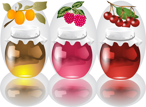 ty jams design elements vector set 01 Tasty jams design elements vector set 01