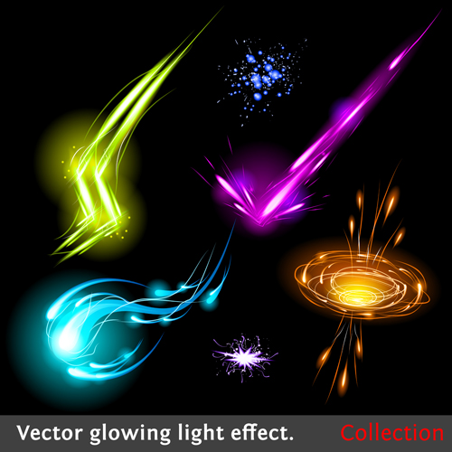 Colored Glowing light Effects vector 05