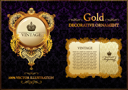 Vintage style Luxury Frame vector set 02