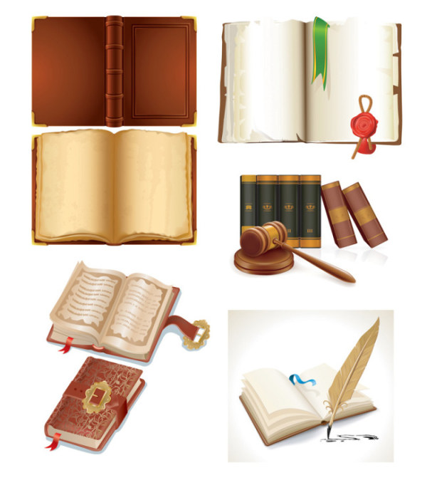 Vintage book design elements vector set