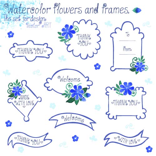 watercolor frames flower 