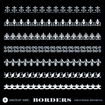White lace borders vector set 01