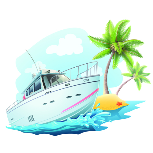 yacht travel background vector background 