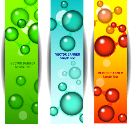 Abstract Vertical web banner vector set 01