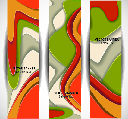 Abstract Vertical web banner vector set 02