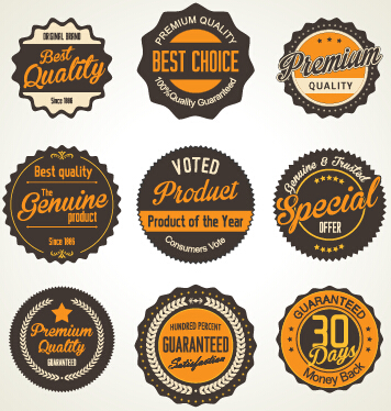 labels business brown badges 