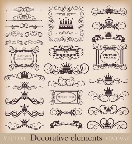 Vintage Calligraphic and decoration Borders vector 04