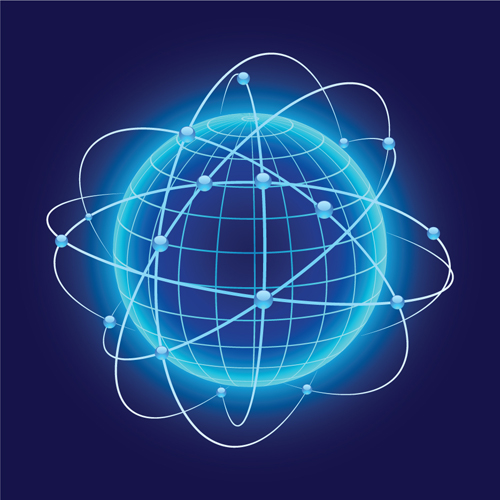 Neon Light beam vector backgrounds set 05