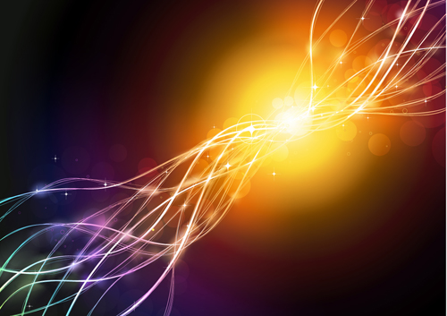 Neon Light beam vector backgrounds set 06