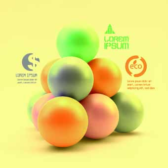 Concept globular background vector 03