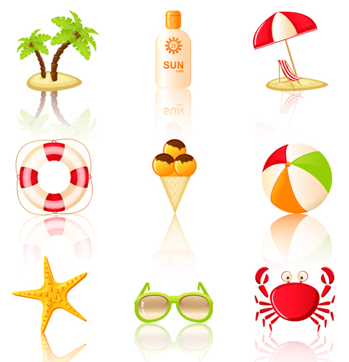 summer icons icon elements element 