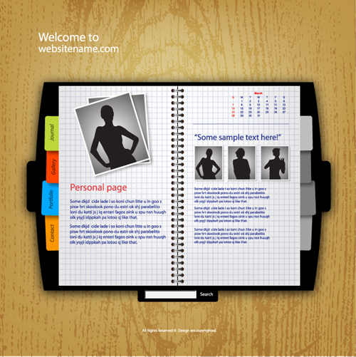 Personality Web site template design vector 02