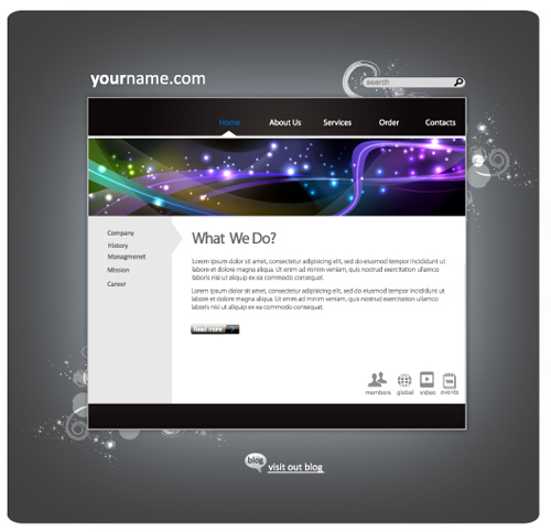 Personality Web site template design vector 04