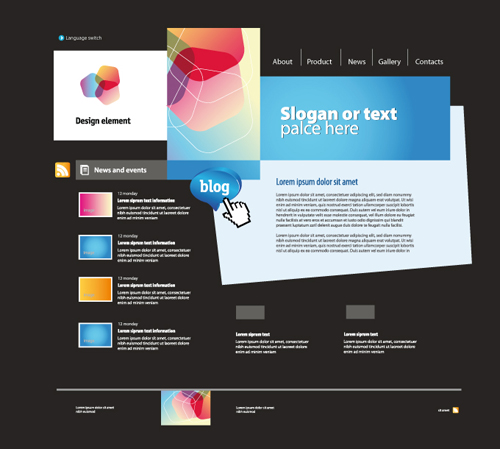Personality Web site template design vector 05