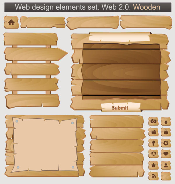 Wooden signboards vector background 03