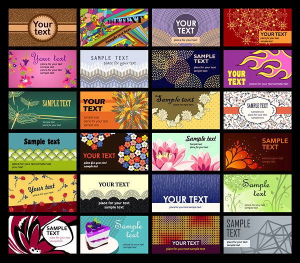 Set of Various cards Collection vector 02
