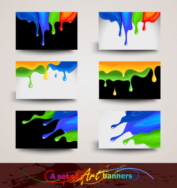 splash elements cards vector 02