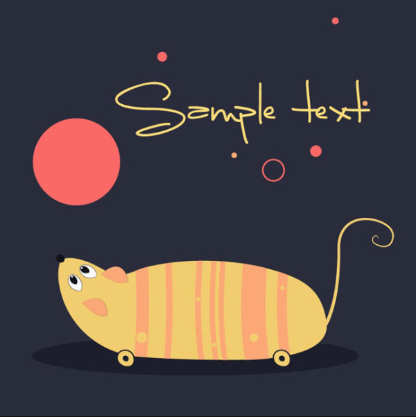 cute cartoon small Animal vector background 02