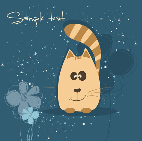 cute cartoon small Animal vector background 03