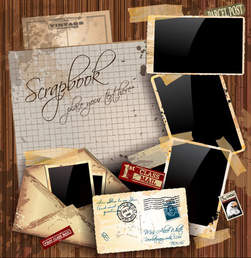 Vintage class mail vector set 01