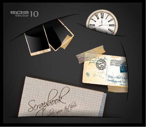 Vintage class mail vector set 04