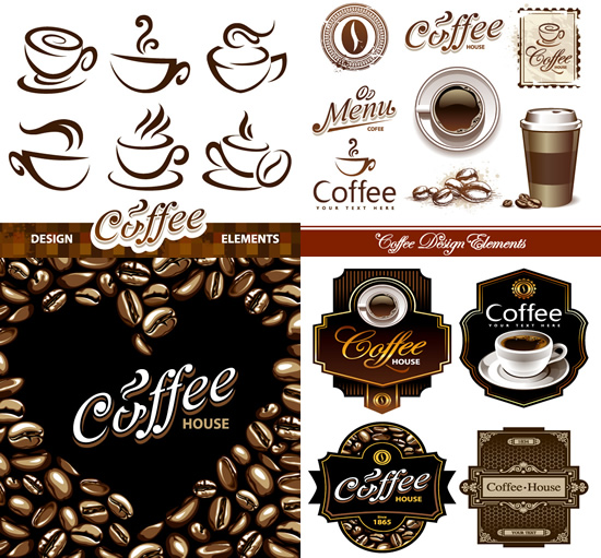 Western European design trademark design pictures cups Coffee elements coffee 