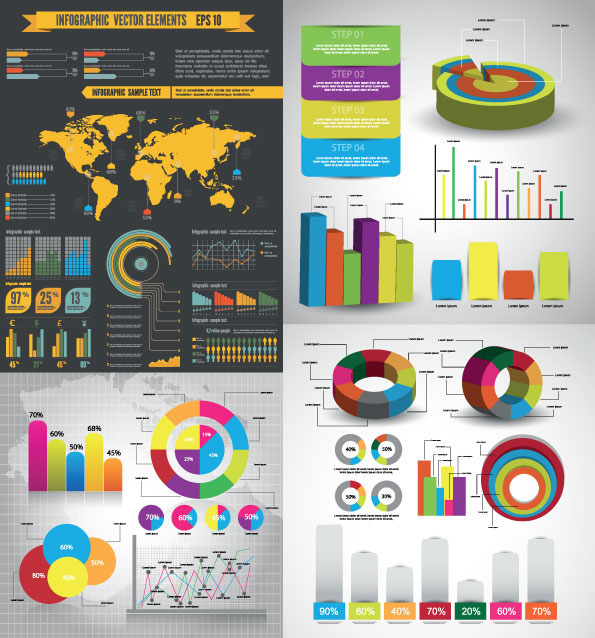 Data analysis statistical chart vector