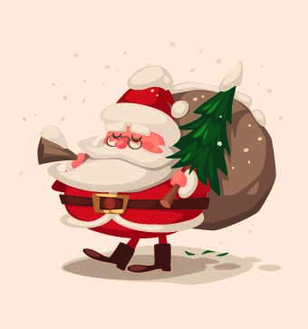 2014 Christmas vintage objects vector 07