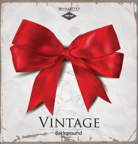 Beautiful bow with vintage background vector