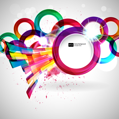 Bright colored round abstract background 02
