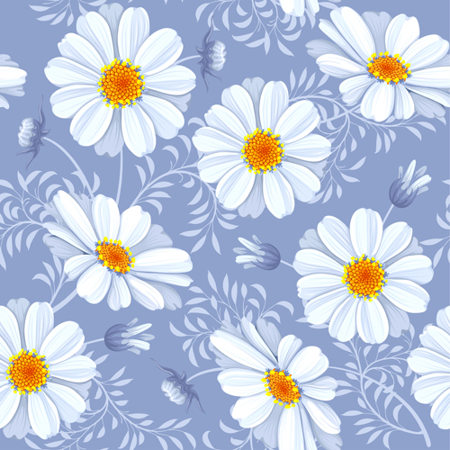 seamless pattern flowers bright 