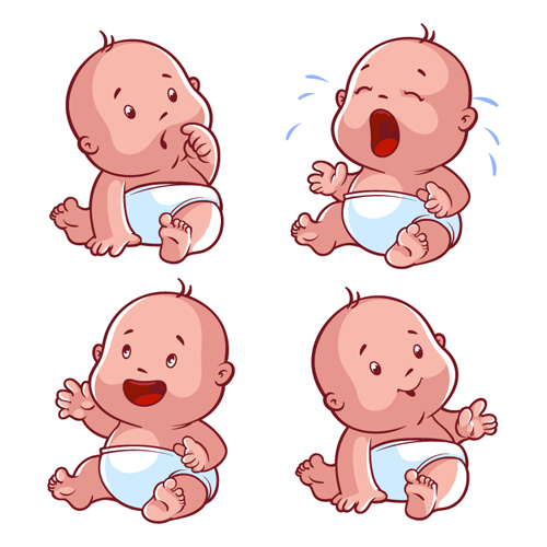 Cartoon baby cute design vector 01