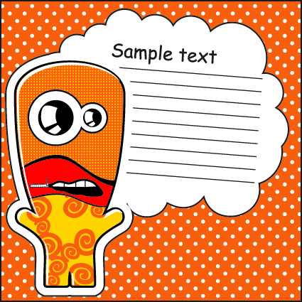 Cartoon monster with message cloud vector set 05