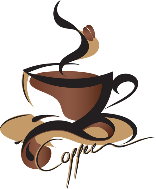 Coffee Object design elements vector material 02