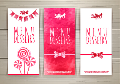 Cute sweet cards vectors material 04