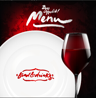 red wine menu men background vector background 