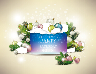 Elegant christmas colored baubles background art 01