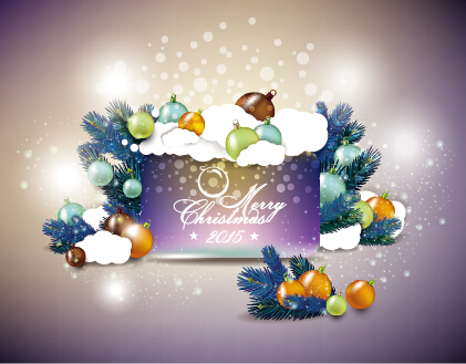 Elegant christmas colored baubles background art 02