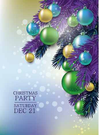Elegant christmas colored baubles background art 03