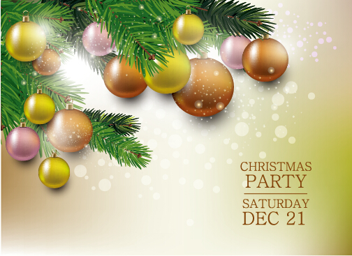 Elegant christmas colored baubles background art 05